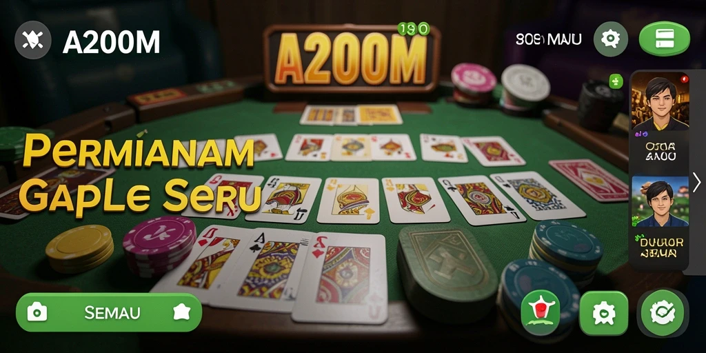 Tampilan gameplay A200M yang seru saat bermain Gaple.