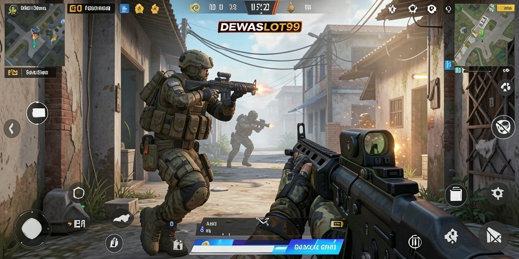 Tampilan aksi epik di DEWASLOT99 saat pertempuran FPS.