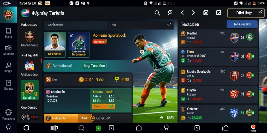 Tampilan gameplay aplikasi K234 yang menarik dalam sportsbook.