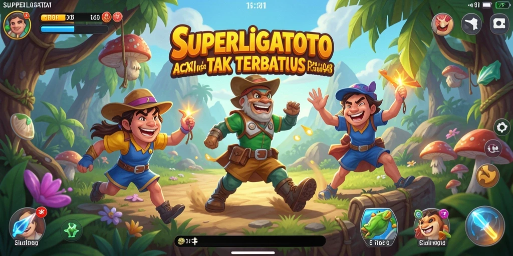 Tangkapan layar menunjukkan aksi intens di SUPERLIGATOTO saat pertarungan berlangsung.