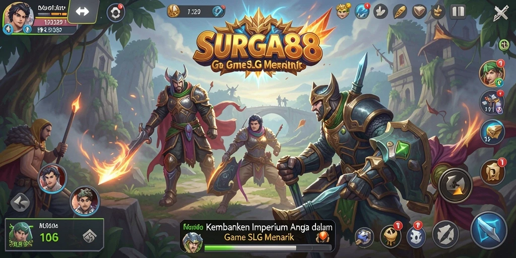 Screenshot gameplay menunjukkan aksi mendebarkan dalam SLG.